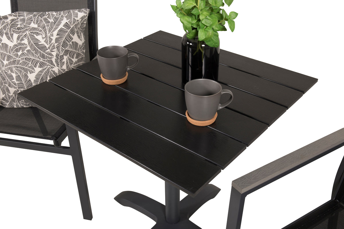 Venture Design Venture Home Colorado & Parma Cafébord 70x70 + Matstolar Svart