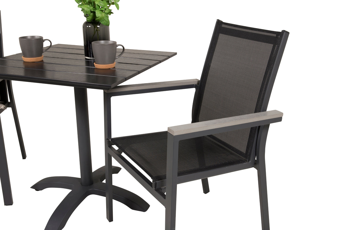 Venture Design Venture Home Colorado & Parma Cafébord 70x70 + Matstolar Svart