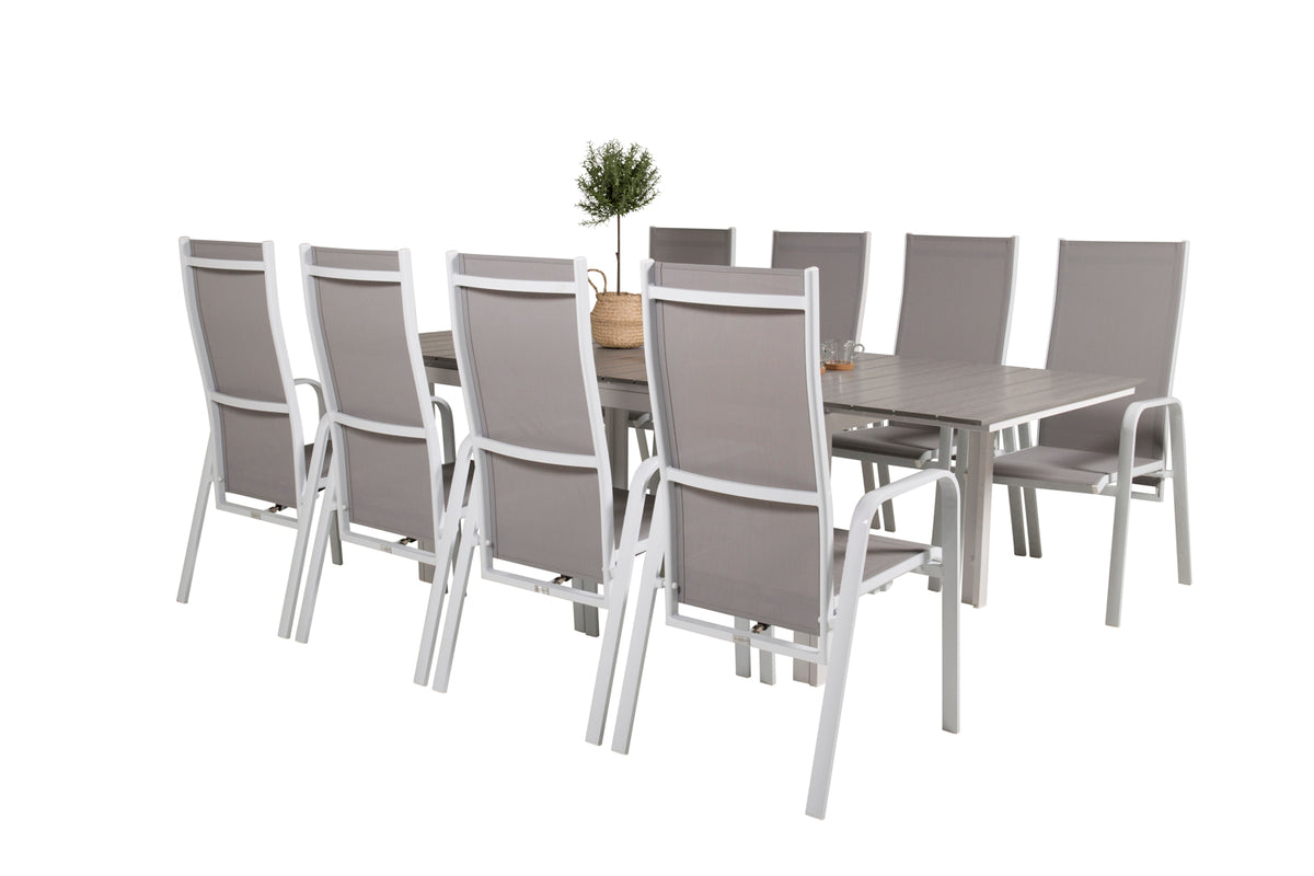 Venture Design Levels & Copacabana Matbord 160x100x75 + Reclinerstolar Grå