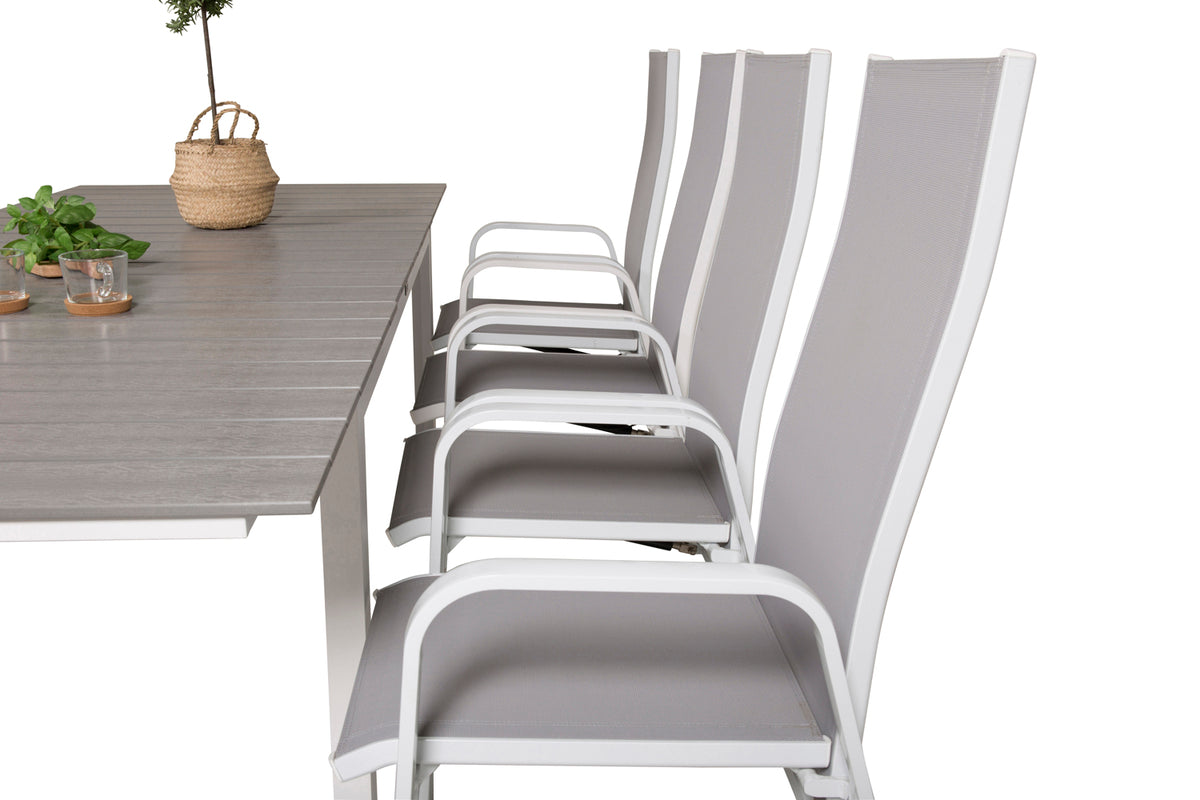 Venture Design Levels & Copacabana Matbord 160x100x75 + Reclinerstolar Grå