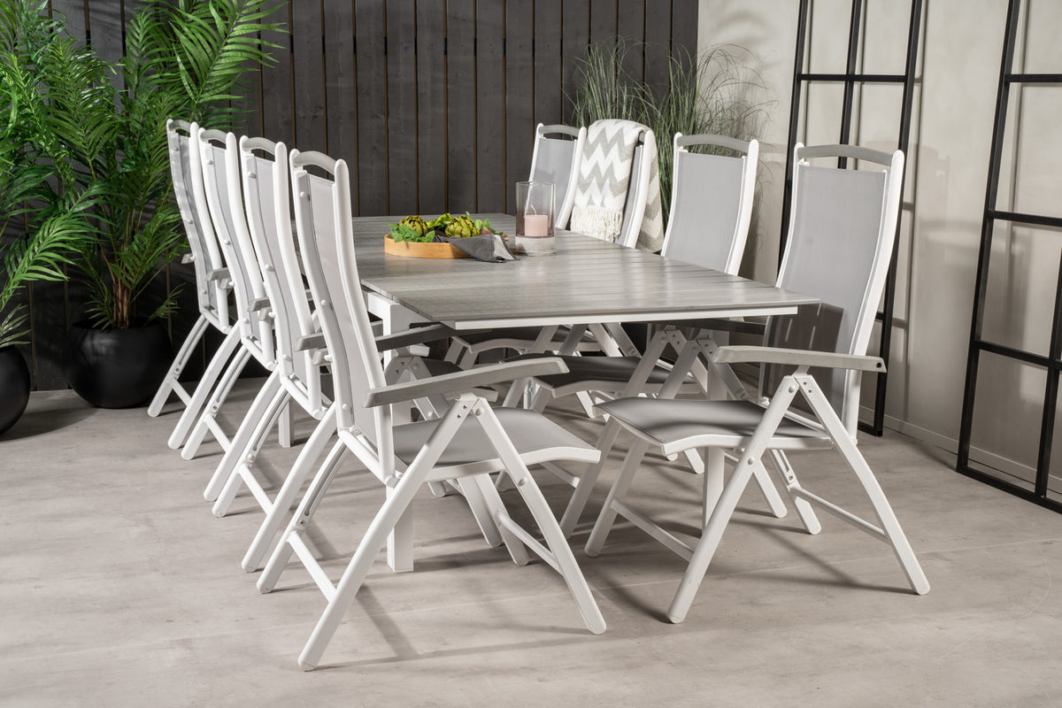 Venture Design Levels & Albany Matbord 160x100x75 + Positionsstolar Vit