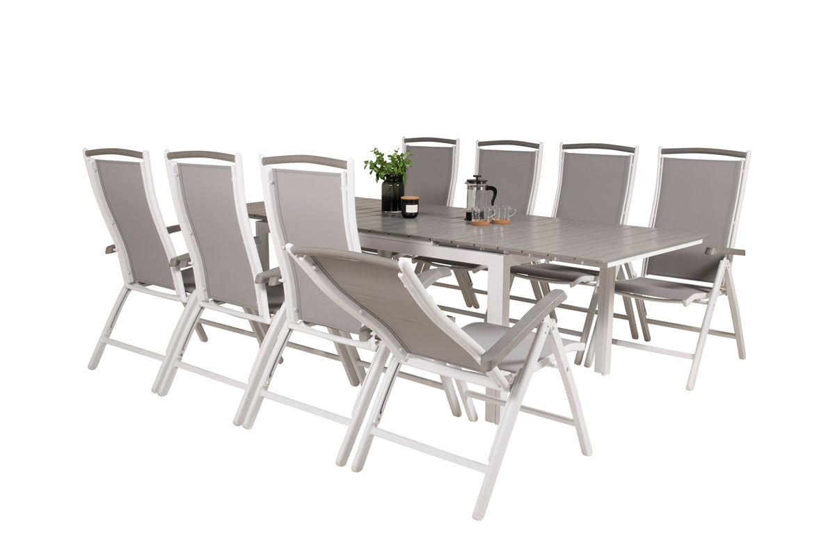 Venture Design Levels & Albany Matbord 160x100x75 + Positionsstolar Vit