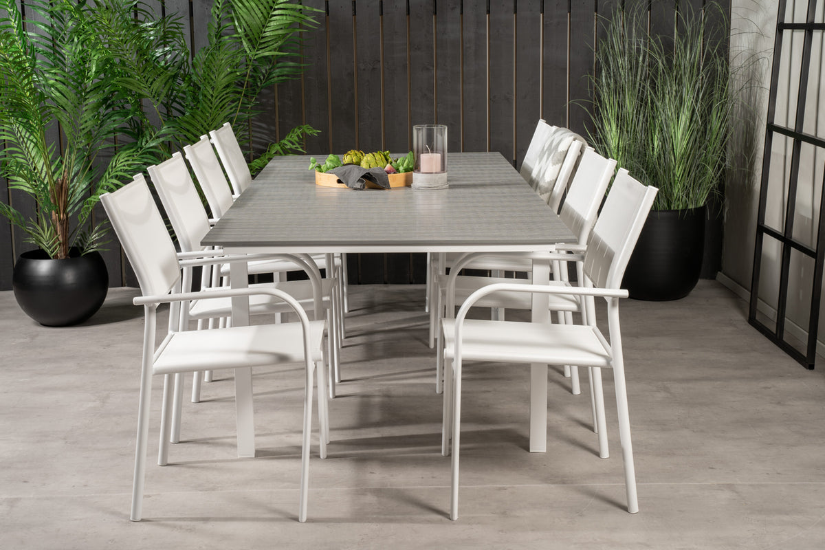 Venture Design Levels & Santorini Matbord 160 x 100 + Matstolar Vit