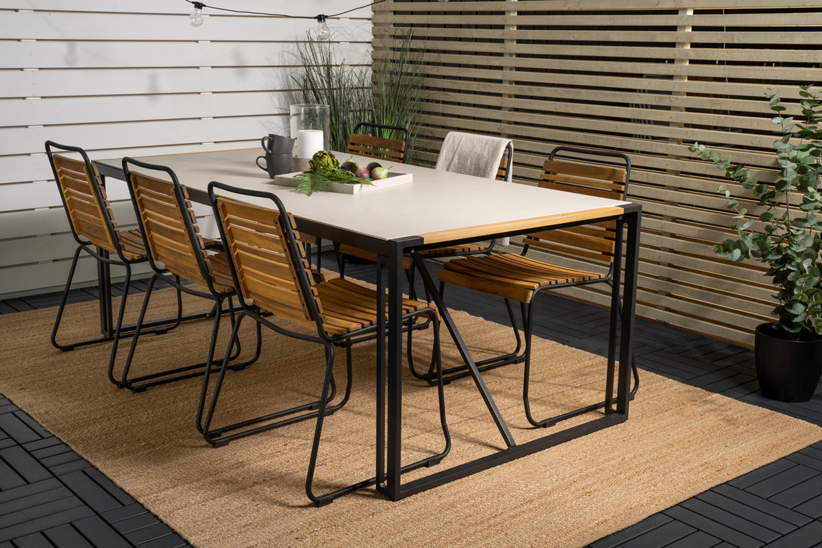 Venture Design Texas & Bois Matbord 200x100 + Matstolar Natur