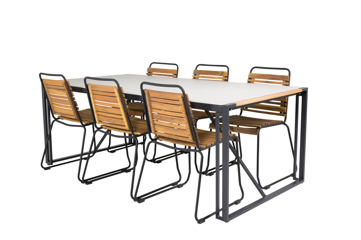 Venture Design Texas & Bois Matbord 200x100 + Matstolar Natur