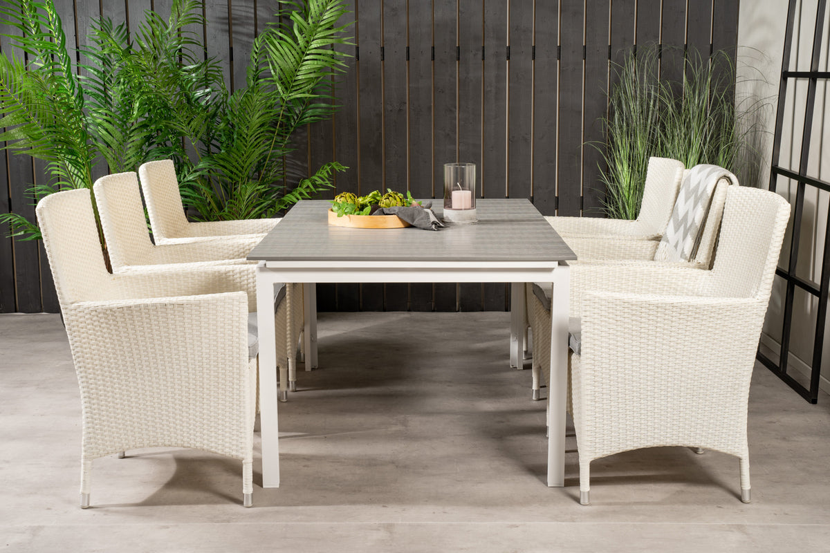Venture Design Levels & Malin Matbord 160x100x75 + Matstolar Vit