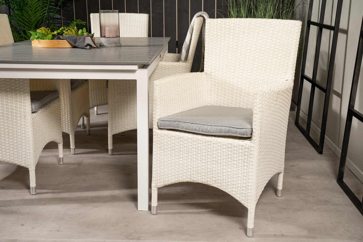 Venture Design Levels & Malin Matbord 160x100x75 + Matstolar Vit