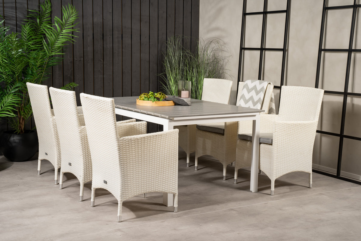 Venture Design Levels & Malin Matbord 160x100x75 + Matstolar Vit