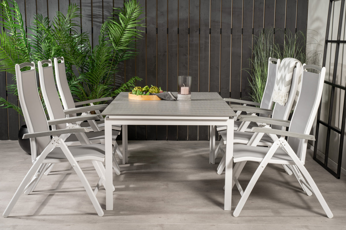 Venture Design Levels & Albany Matbord 160x100x75 + Positionsstolar Vit