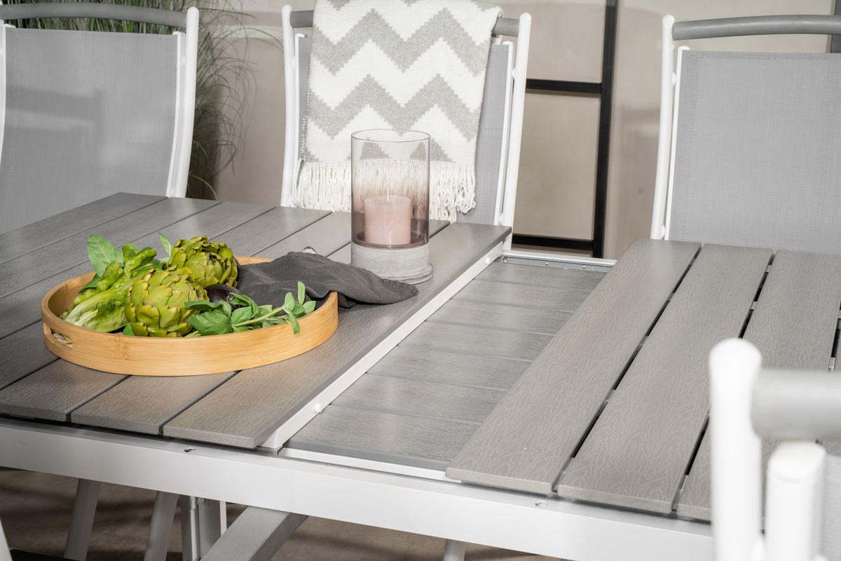 Venture Design Levels & Albany Matbord 160x100x75 + Positionsstolar Vit