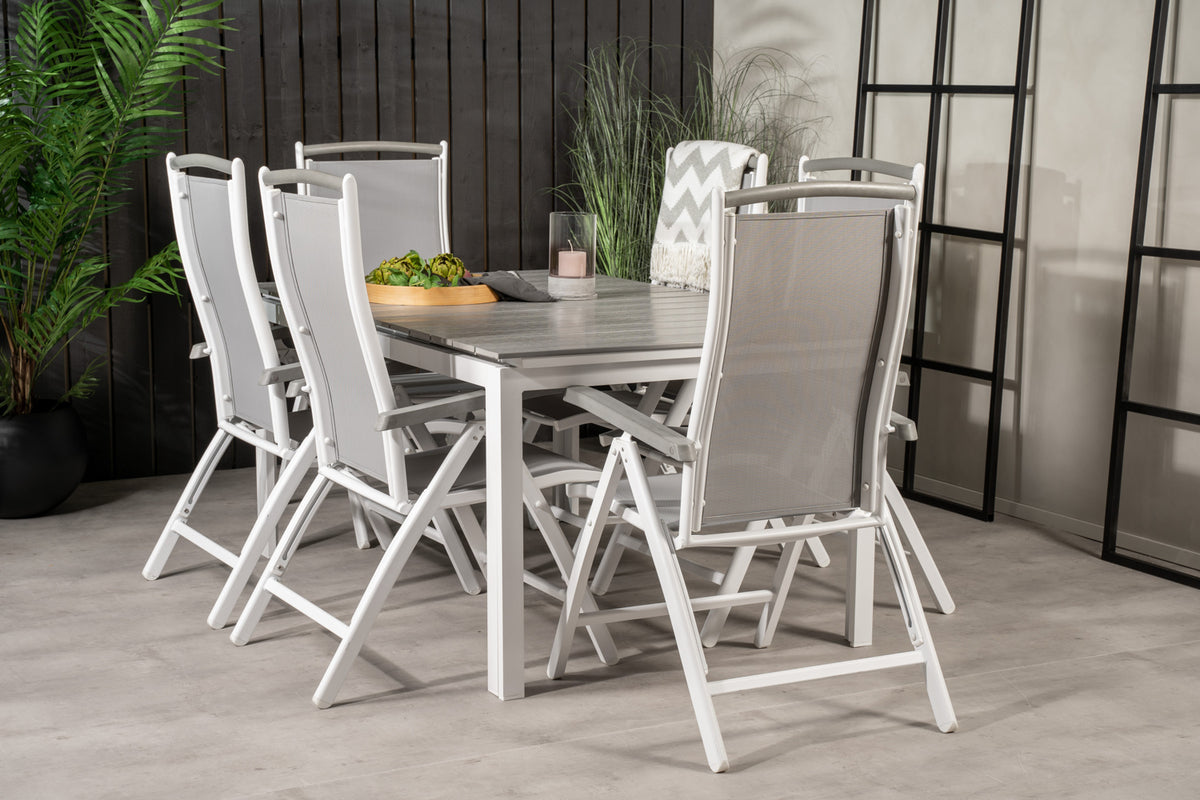 Venture Design Levels & Albany Matbord 160x100x75 + Positionsstolar Vit