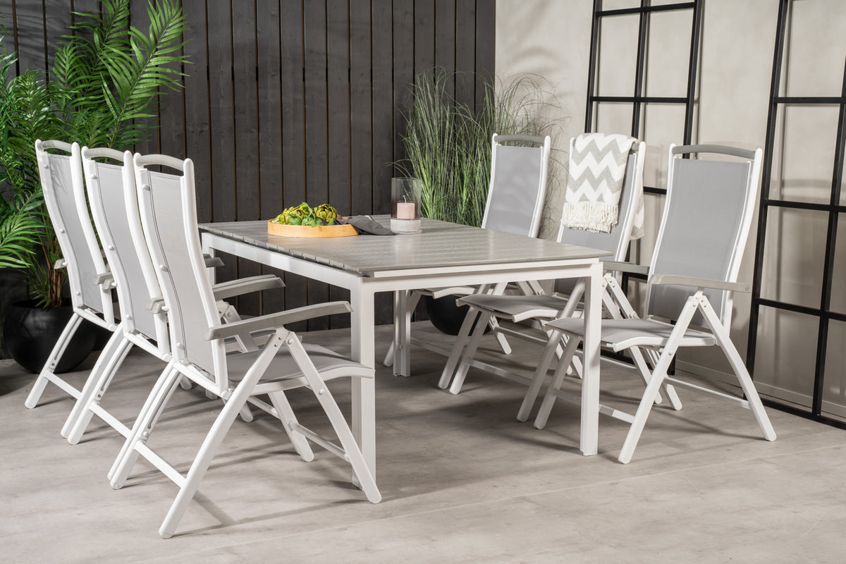 Venture Design Levels & Albany Matbord 160x100x75 + Positionsstolar Vit