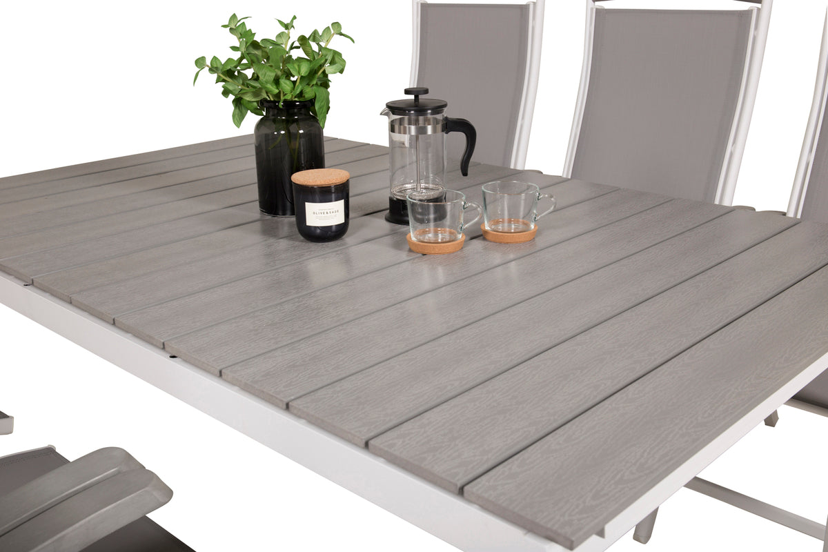 Venture Design Levels & Albany Matbord 160x100x75 + Positionsstolar Vit