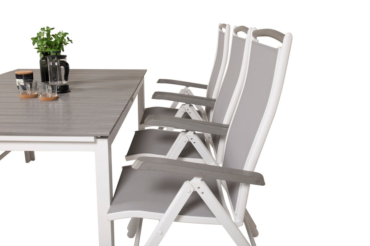 Venture Design Levels & Albany Matbord 160x100x75 + Positionsstolar Vit