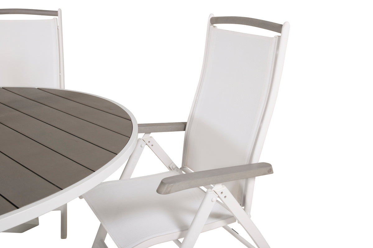 Venture Design Parma & Albany Matbord ⌀140 + Positionsstolar Vit