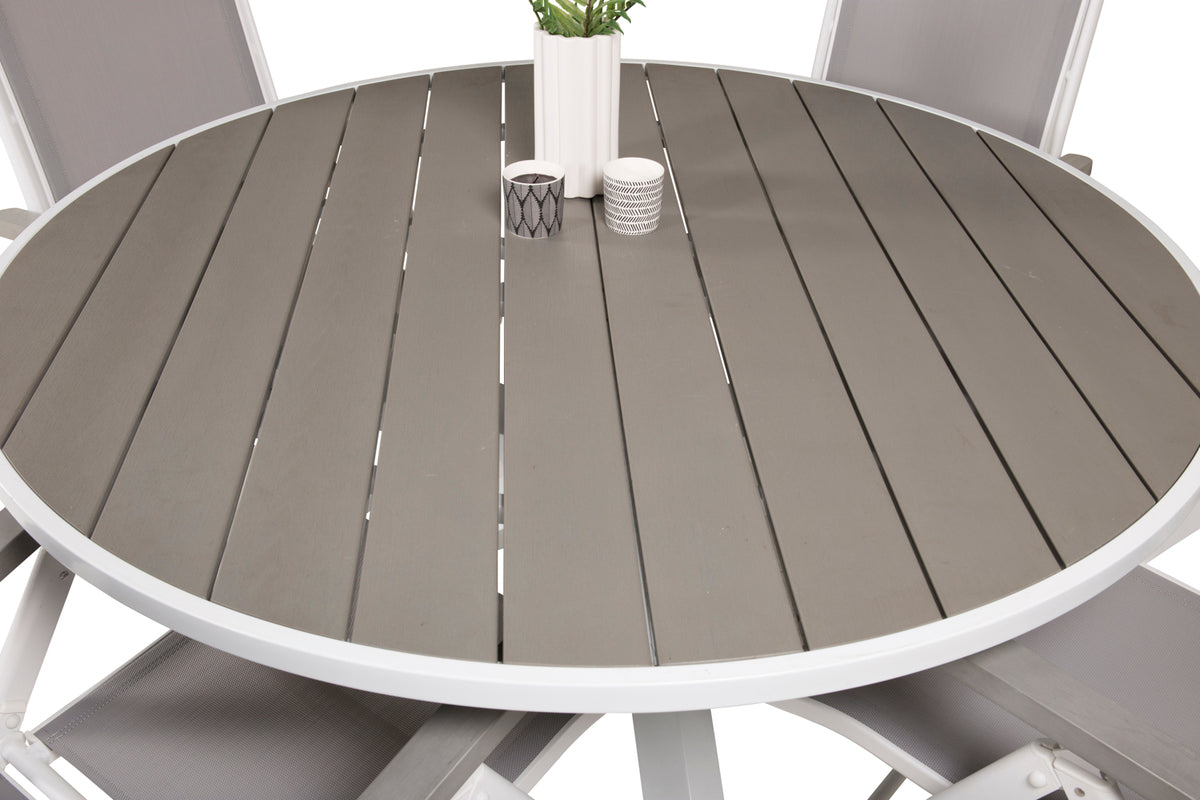 Venture Design Parma & Albany Matbord ⌀140 + Positionsstolar Vit