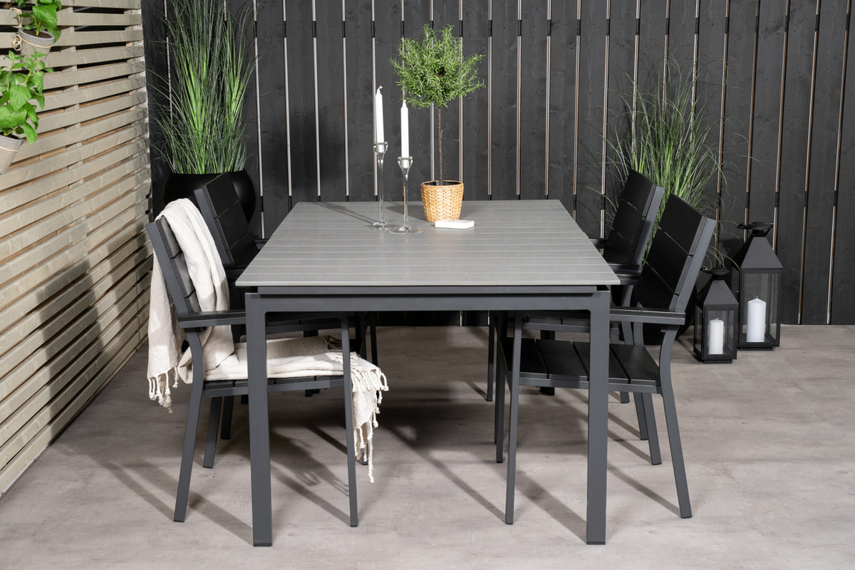 Venture Design Levels Matbord 160x100x75 + Matstolar Svart