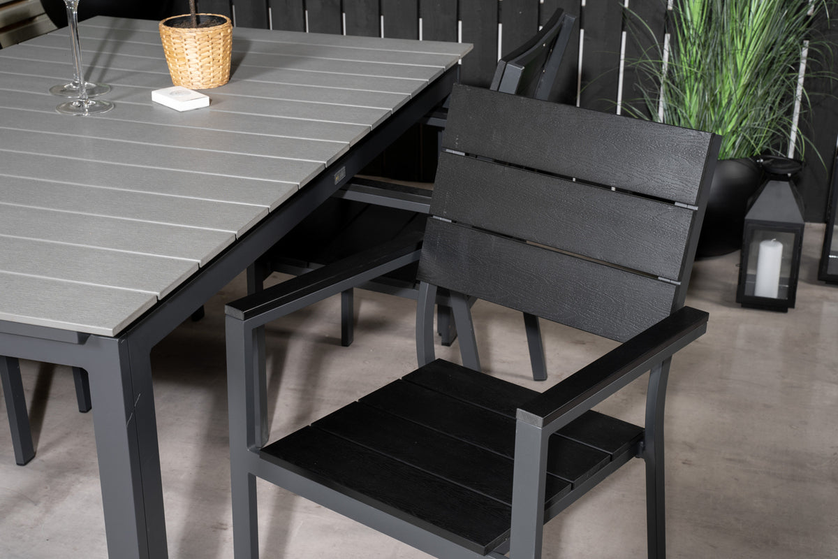 Venture Design Levels Matbord 160x100x75 + Matstolar Svart