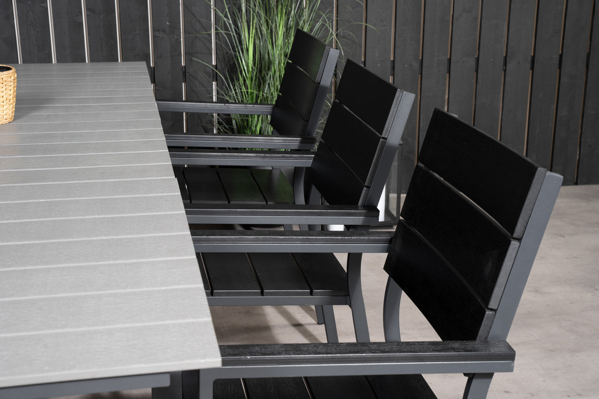 Venture Design Levels Rektangulära Matbord 160 x 100 Svart + Matstolar 2-pack Svart