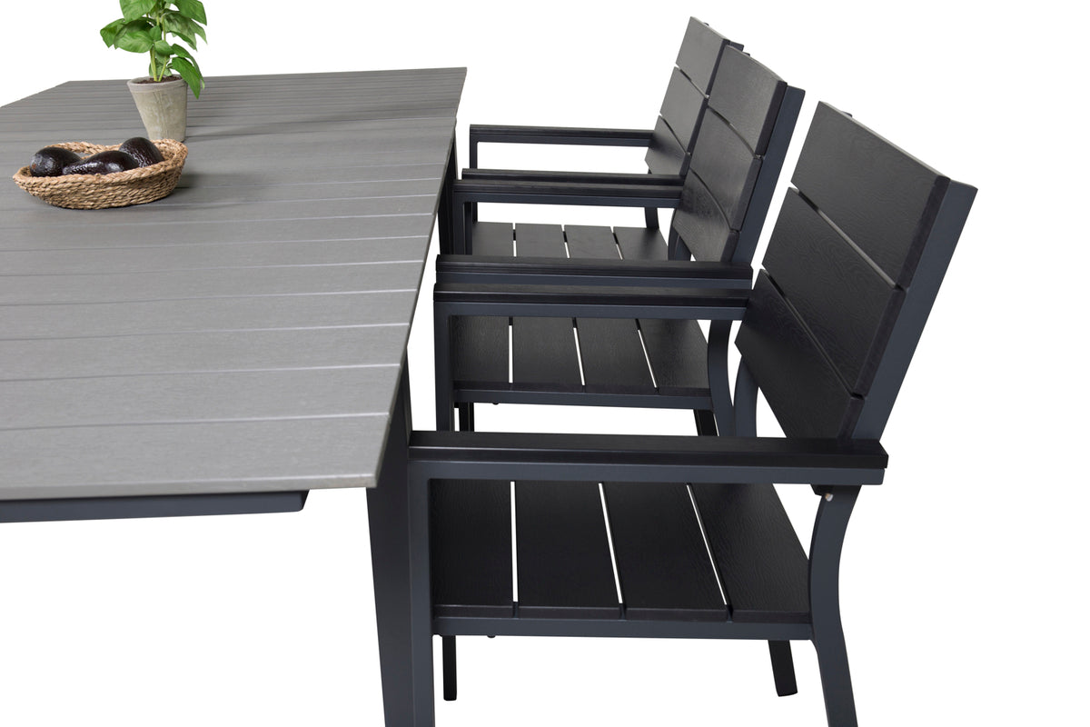 Venture Design Levels Rektangulära Matbord 160 x 100 Svart + Matstolar 2-pack Svart