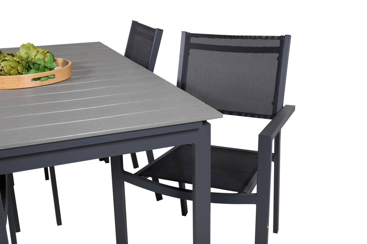 Venture Design Levels & Copacabana Matbord 160x100x75 + Matstolar Svart