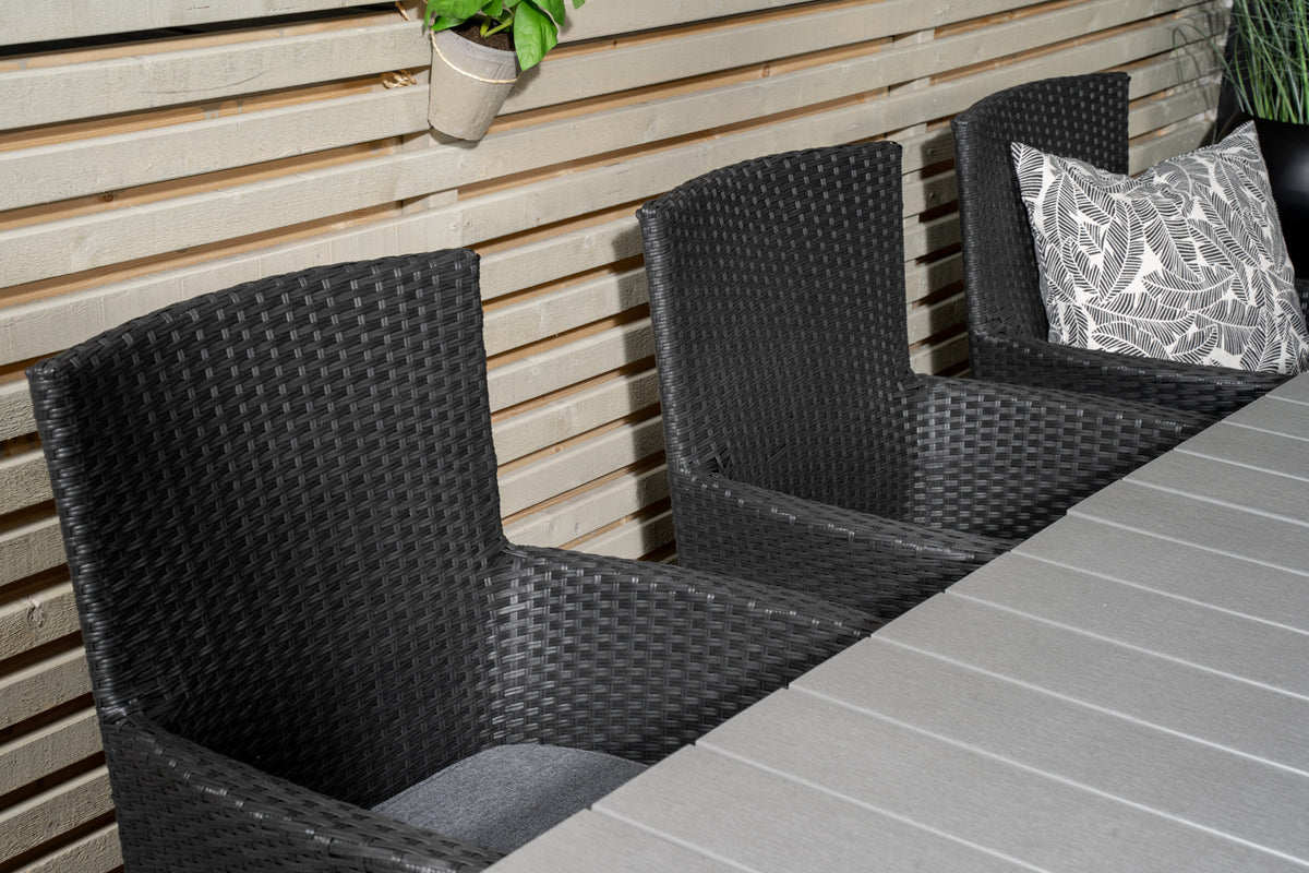 Venture Design Levels & Malin Matbord 160x100x75 + Matstolar Svart