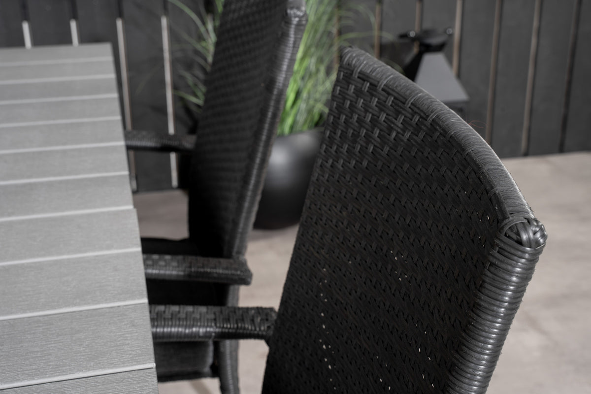 Venture Design Levels & Anna Matbord 160x100x75 + Matstolar Svart