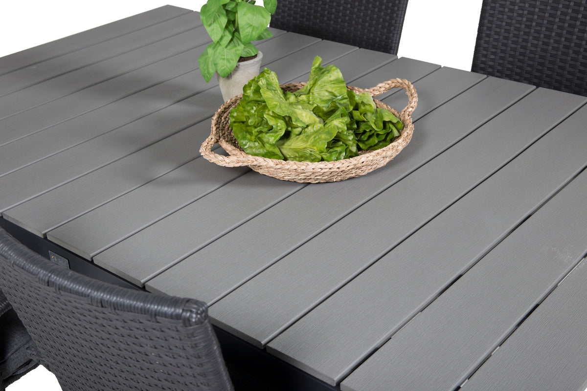 Venture Design Levels & Anna Matbord 160x100x75 + Matstolar Svart