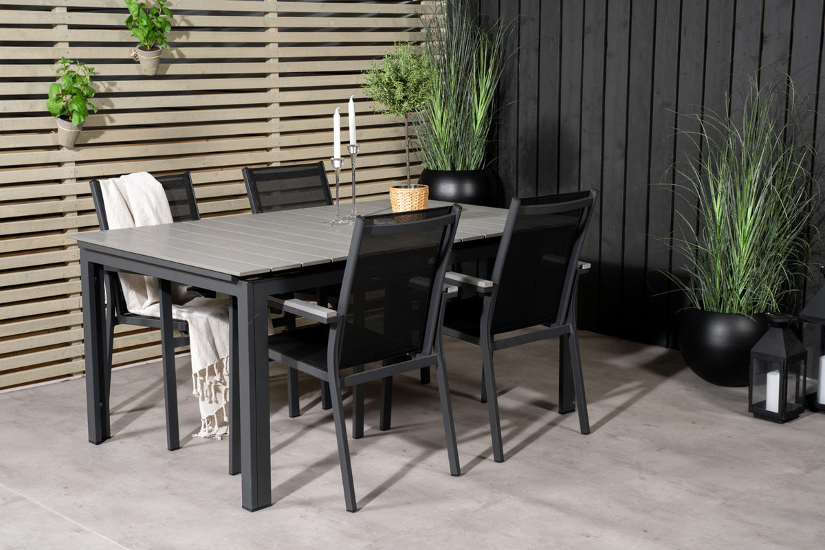 Venture Design Levels & Parma Matbord 160 x 100 + Matstolar Svart