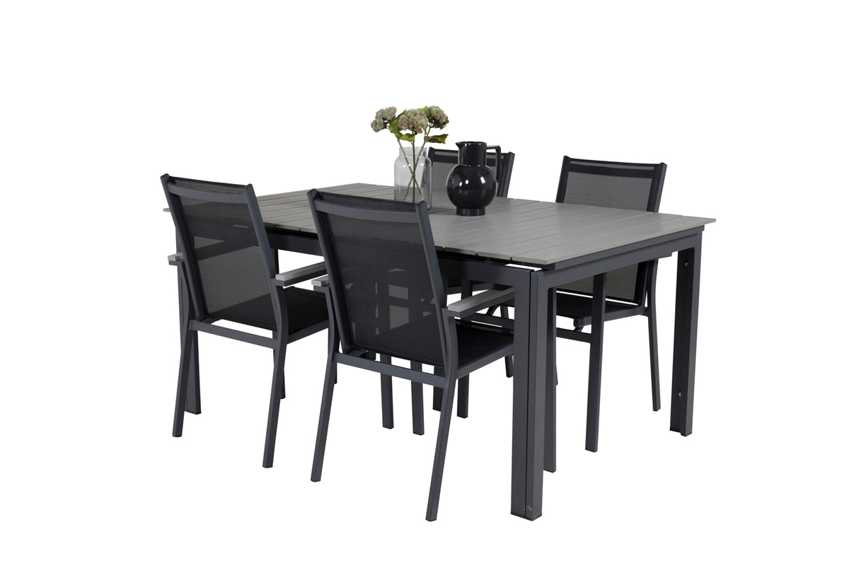 Venture Design Levels & Parma Matbord 160 x 100 + Matstolar Svart