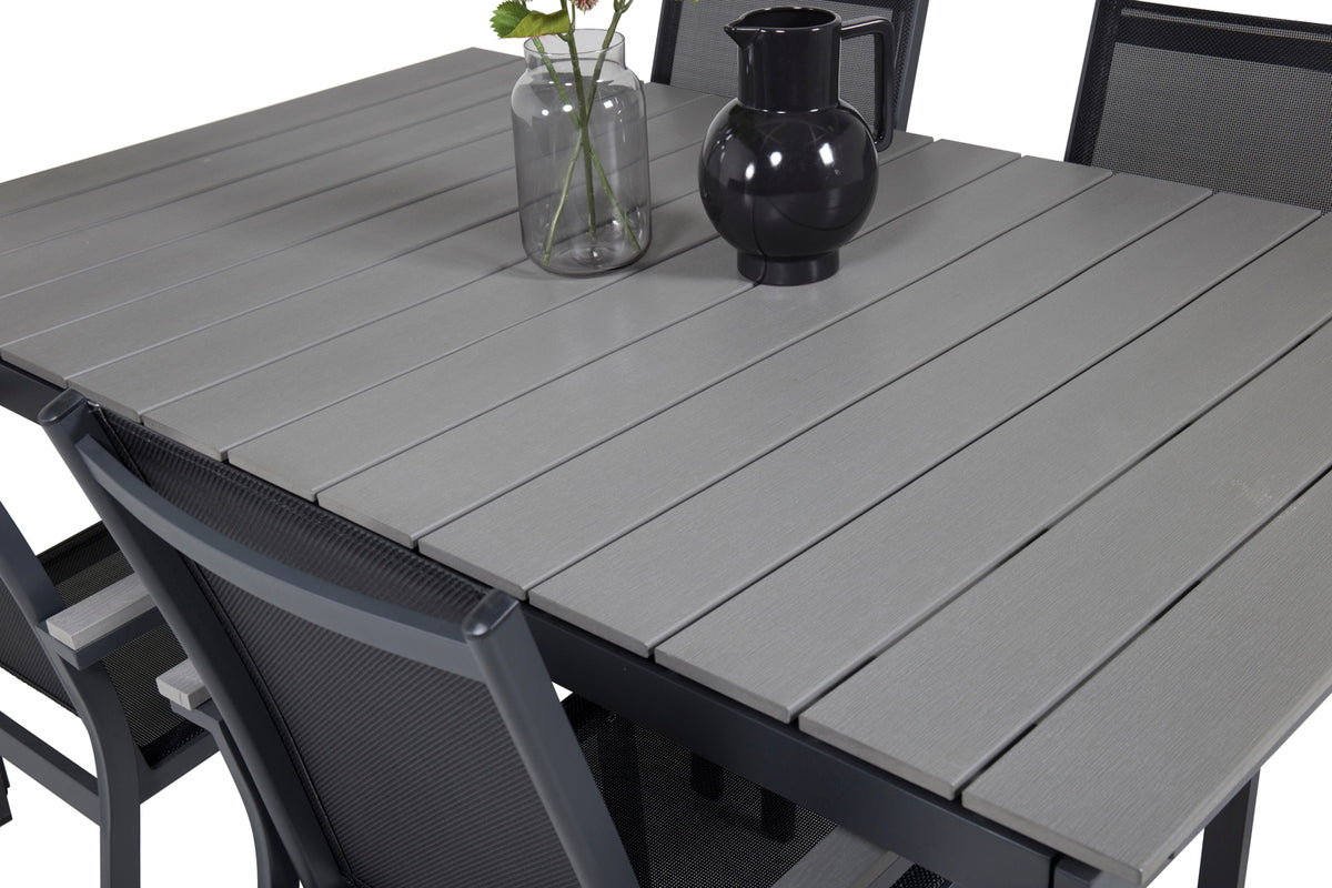 Venture Design Levels & Parma Matbord 160 x 100 + Matstolar Svart
