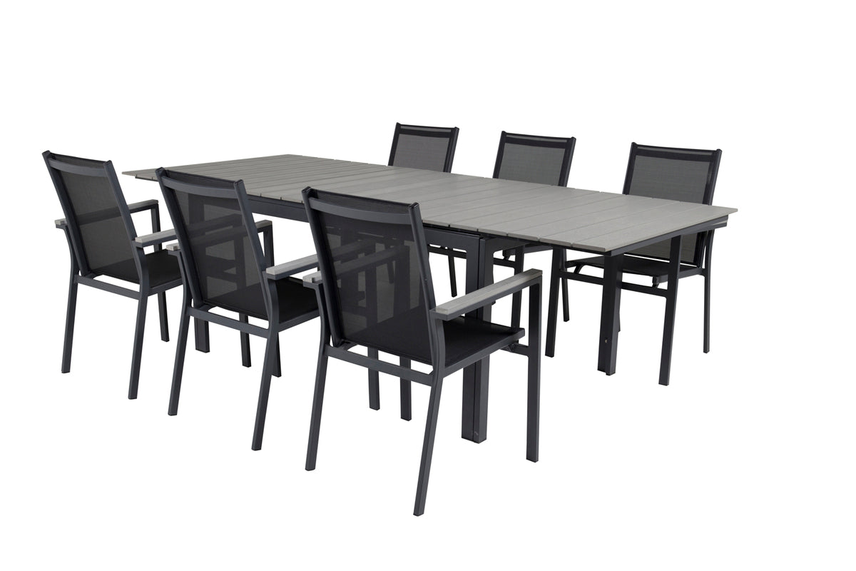 Venture Design Levels & Parma Matbord 160 x 100 + Matstolar Svart