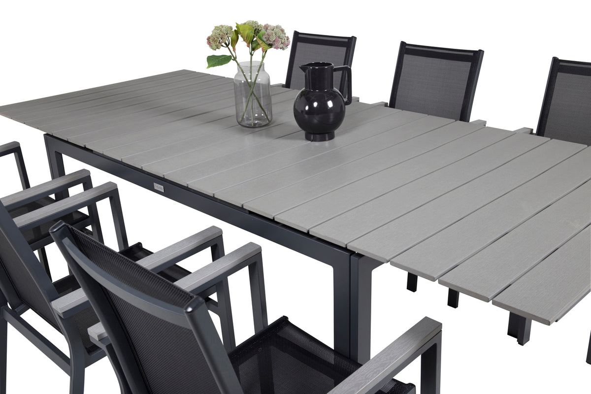 Venture Design Levels & Parma Matbord 160 x 100 + Matstolar Svart