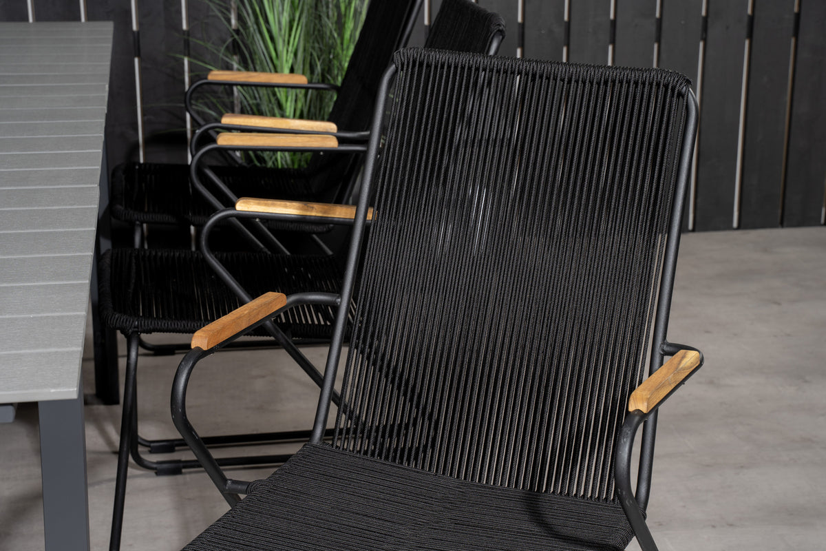 Venture Design Levels & Bois Matbord 160x100x75 + Matstolar Svart