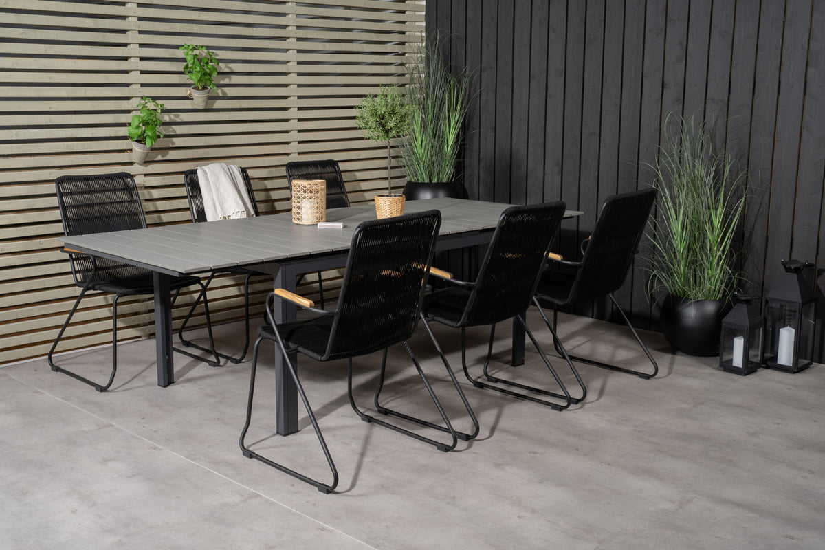 Venture Design Levels & Bois Matbord 160x100x75 + Matstolar Svart