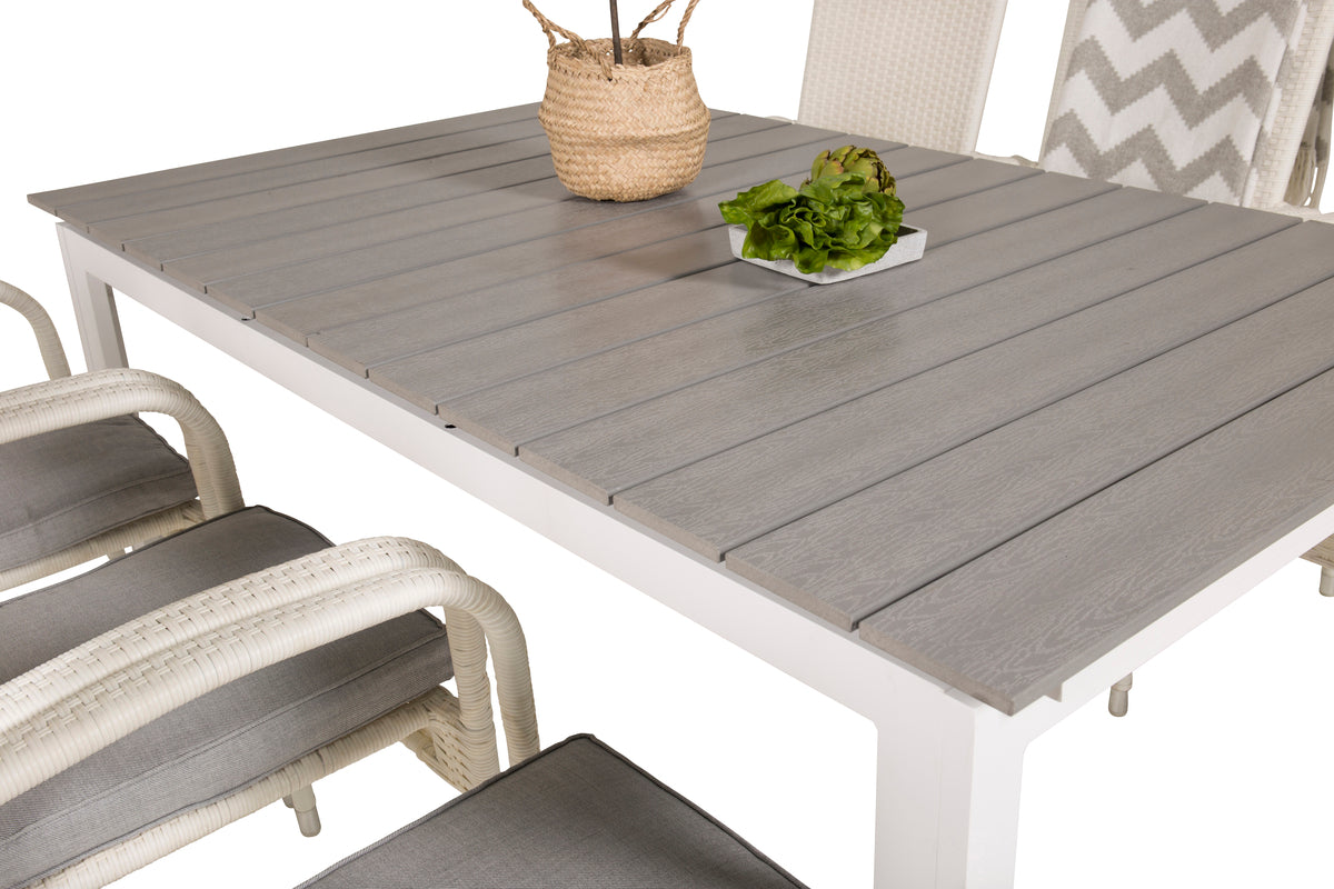 Venture Design Levels & Anna Matbord 160x100x75 + Matstolar Vit