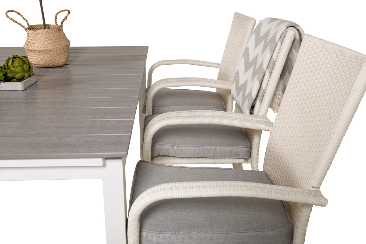 Venture Design Levels & Anna Matbord 160x100x75 + Matstolar Vit