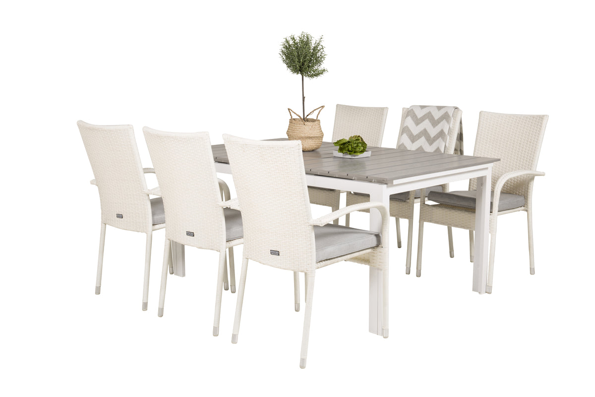 Venture Design Levels & Anna Matbord 160x100x75 + Matstolar Vit