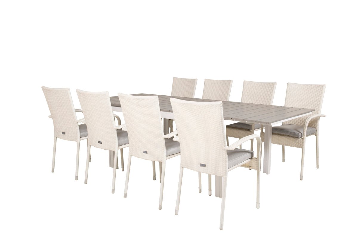 Venture Design Levels & Anna Matbord 160x100x75 + Matstolar Vit