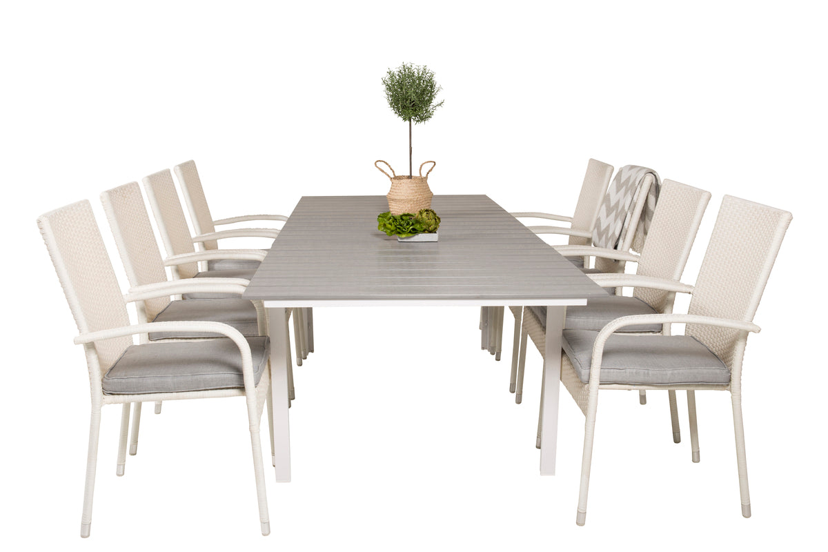 Venture Design Levels & Anna Matbord 160x100x75 + Matstolar Vit