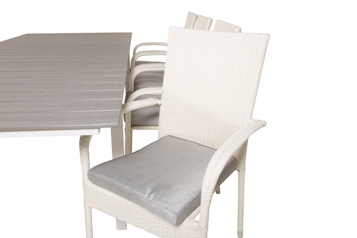 Venture Design Levels & Anna Matbord 160x100x75 + Matstolar Vit