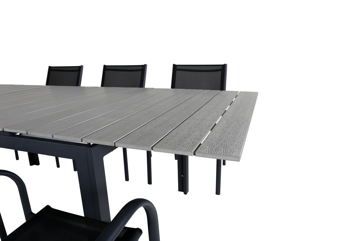 Venture Design Levels & Santorini Matbord 160x100x75 + Matstolar Svart