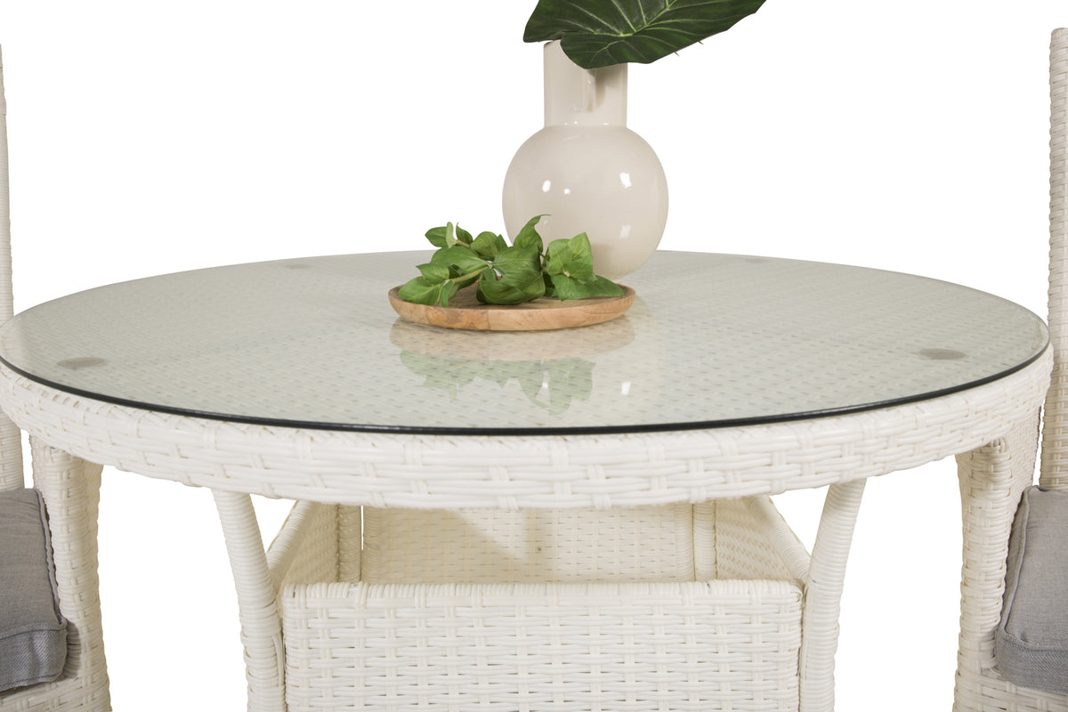 Venture Design Padova & Volta Reclinerstolar Vit + Matbord ⌀90