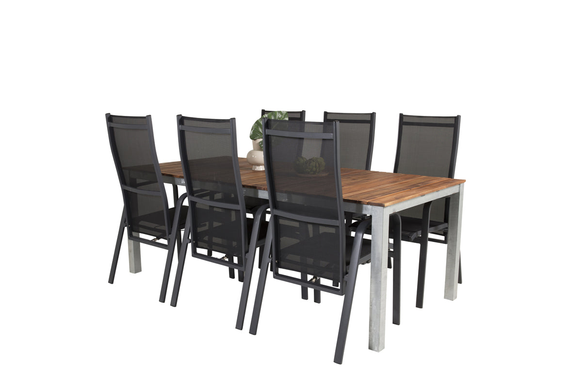 Venture Design Copacabana & Zenia Reclinerstolar Svart + Matbord 201 x 100
