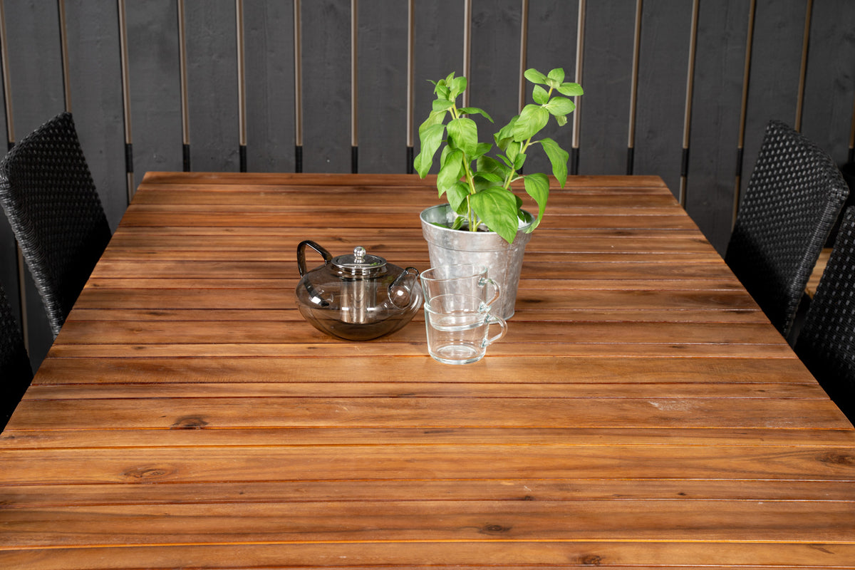 Venture Design Knick & Zenia Matstolar Svart + Matbord 201 x 100