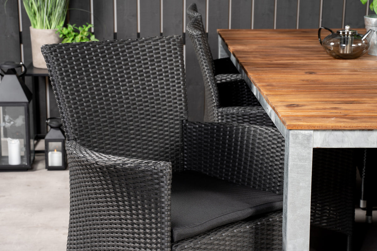 Venture Design Knick & Zenia Matstolar Svart + Matbord 201 x 100