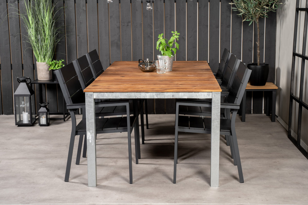 Venture Design Levels & Zenia Matstolar Svart + Matbord 201 x 100