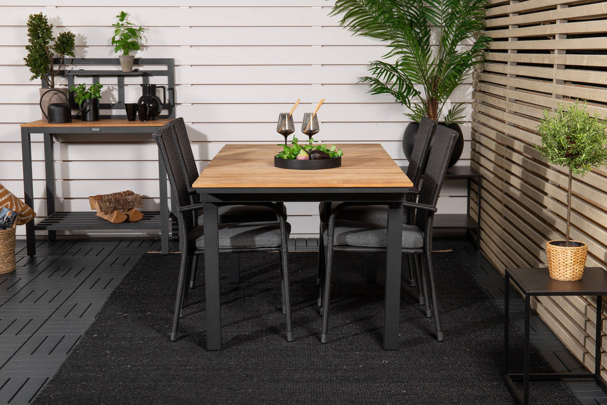 Venture Design Mexico & Anna Matbord 90x180/240 + Matstolar Svart