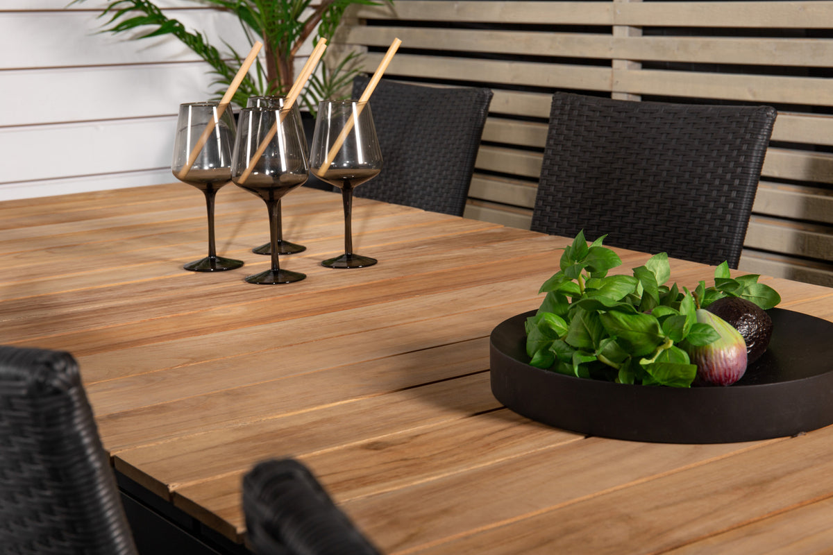 Venture Design Mexico & Anna Matbord 90x180/240 + Matstolar Svart