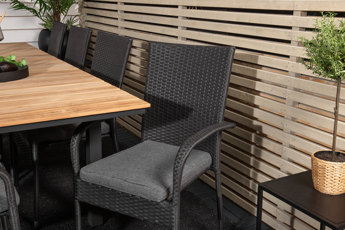 Venture Design Mexico & Anna Matbord 90x180/240 + Matstolar Svart